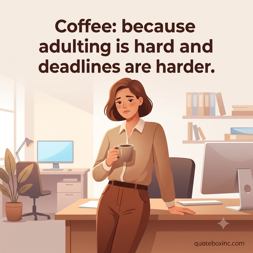 funny coffee meme about work stress and tight deadlines