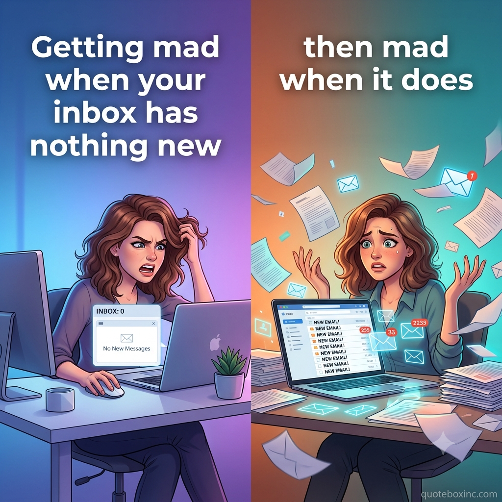 funny inbox meme work stress emails frustration