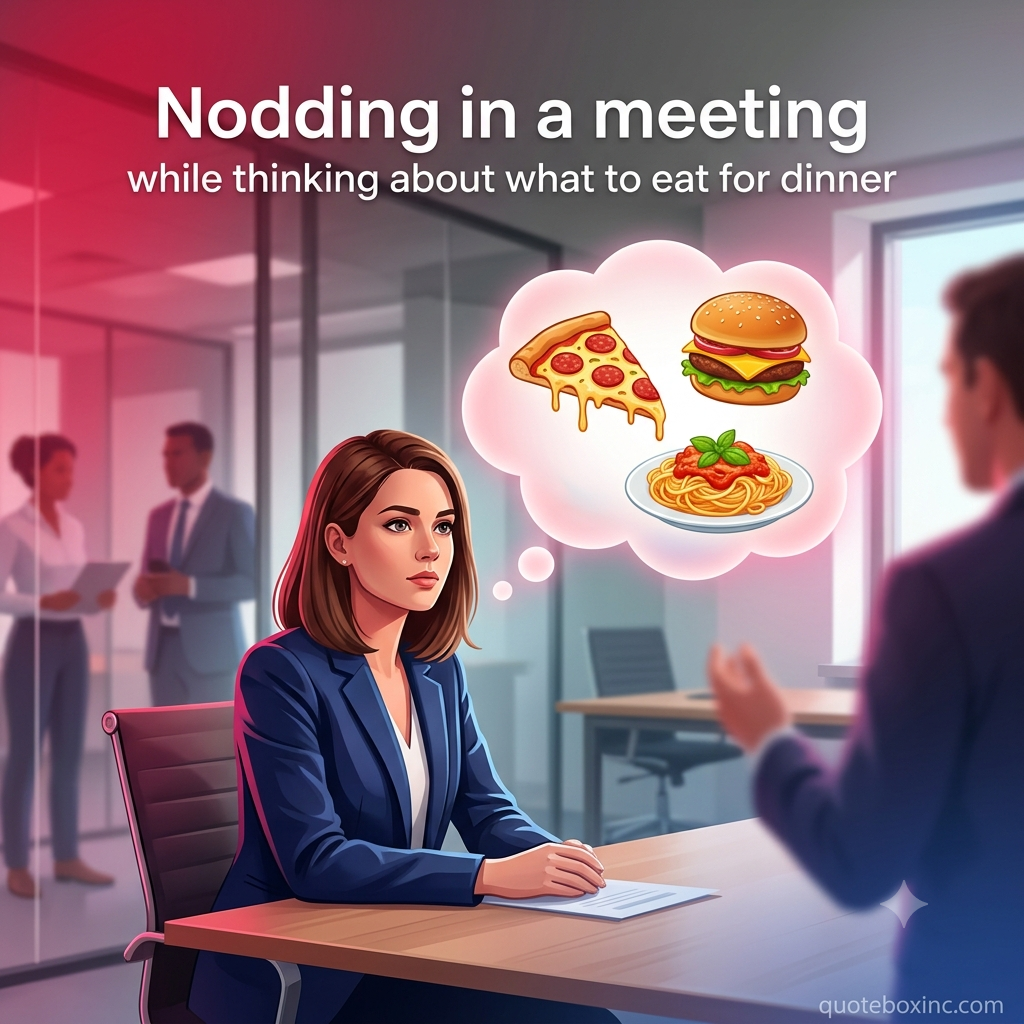 funny meeting meme distracted thinking about food