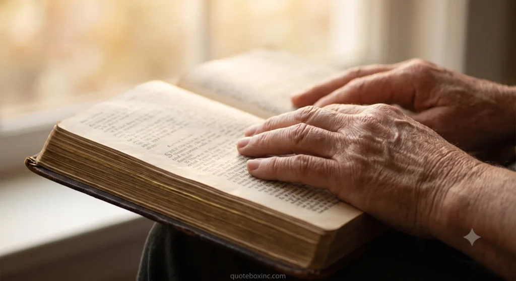 Person reading bible to feel relief