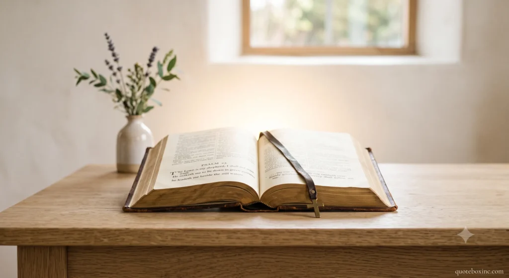 calm Bible displayed for word stress relief