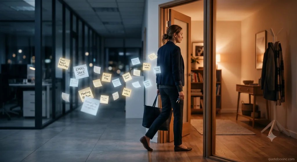 Work thoughts following you home like floating reminders