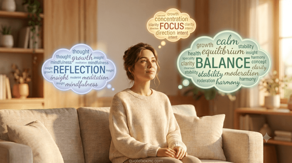 Image of relaxed motivated lady.