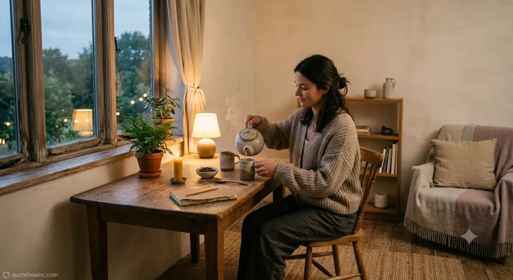 calm evening routine helping reduce work stress at home
