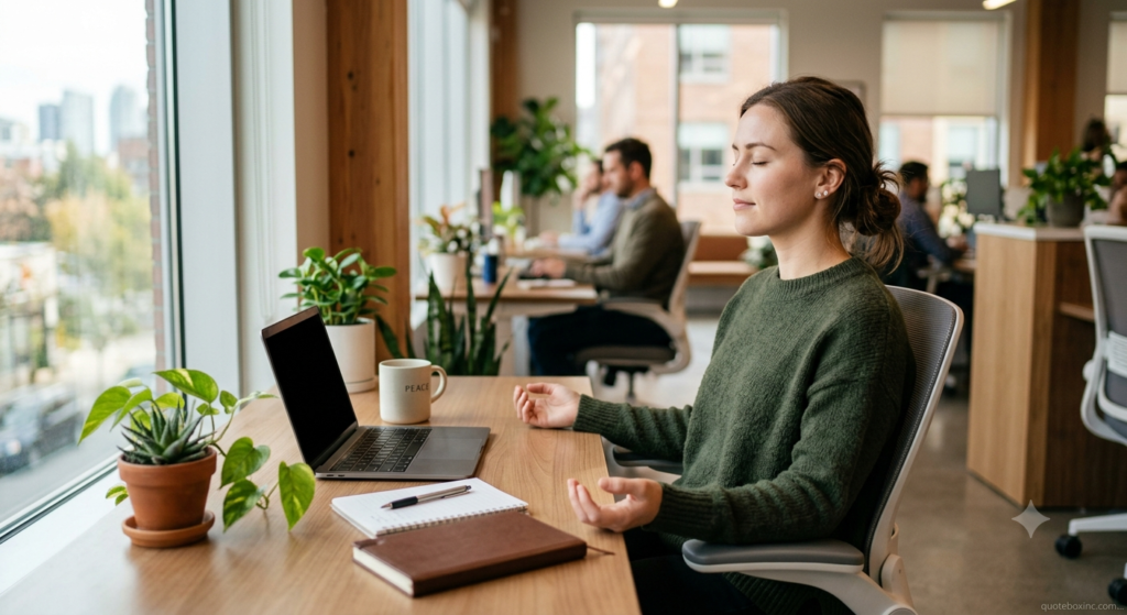 Employee taking pause in between to feel reliefed