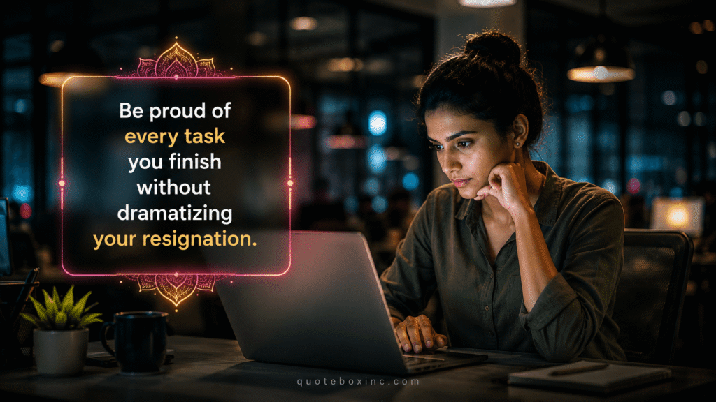 Funny motivational saying for work with a lighthearted productivity message