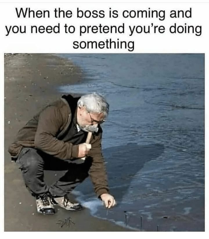 funny pretending to work meme acting busy in office