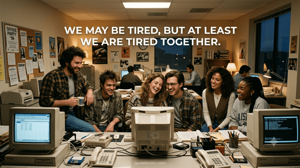 Funny career motivation quote for staying focused and smiling at work