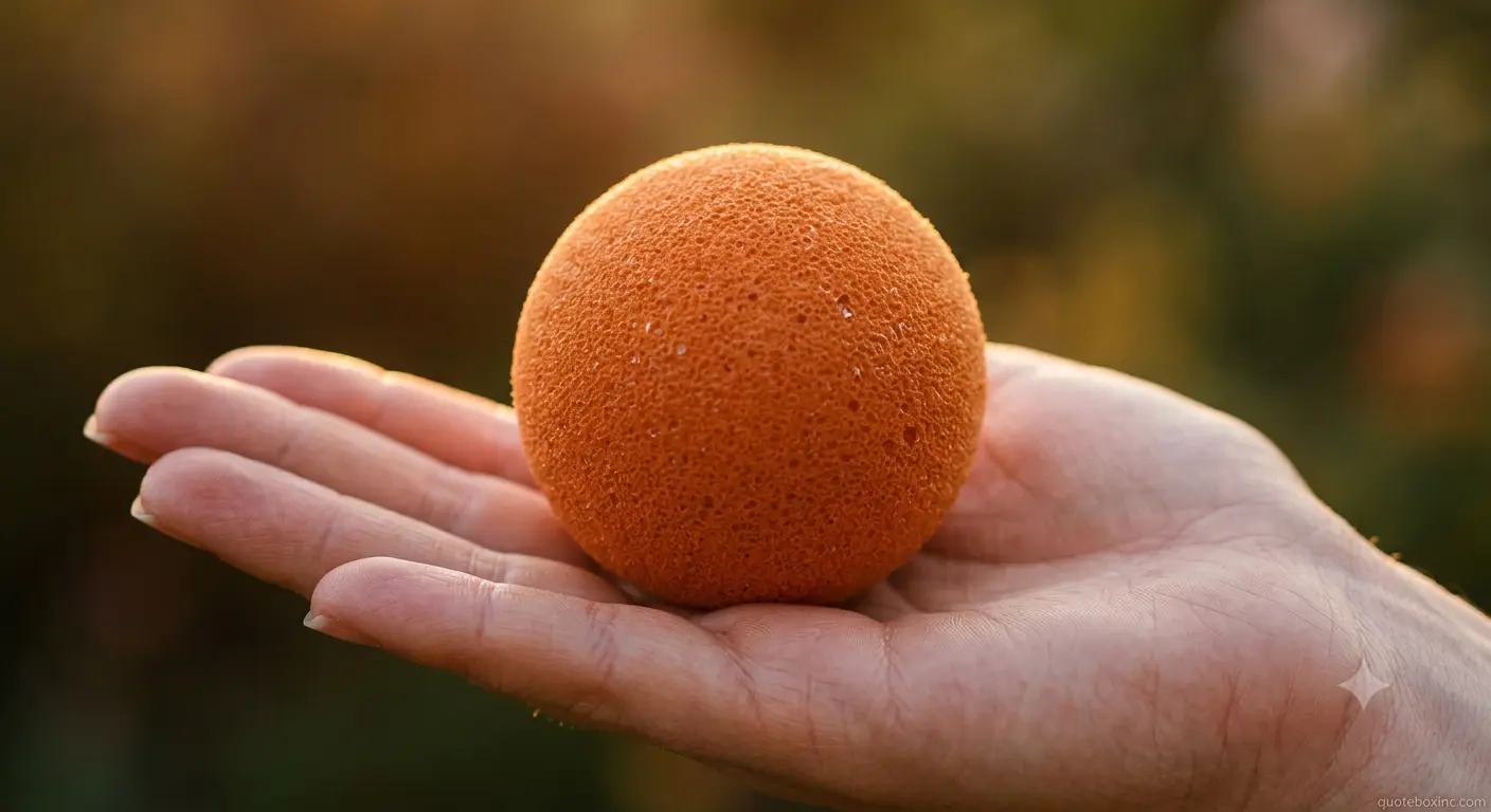 Macro view of a foam stress ball resting in an open palm